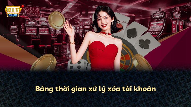 Bảng thời gian xử lý xóa tài khoản